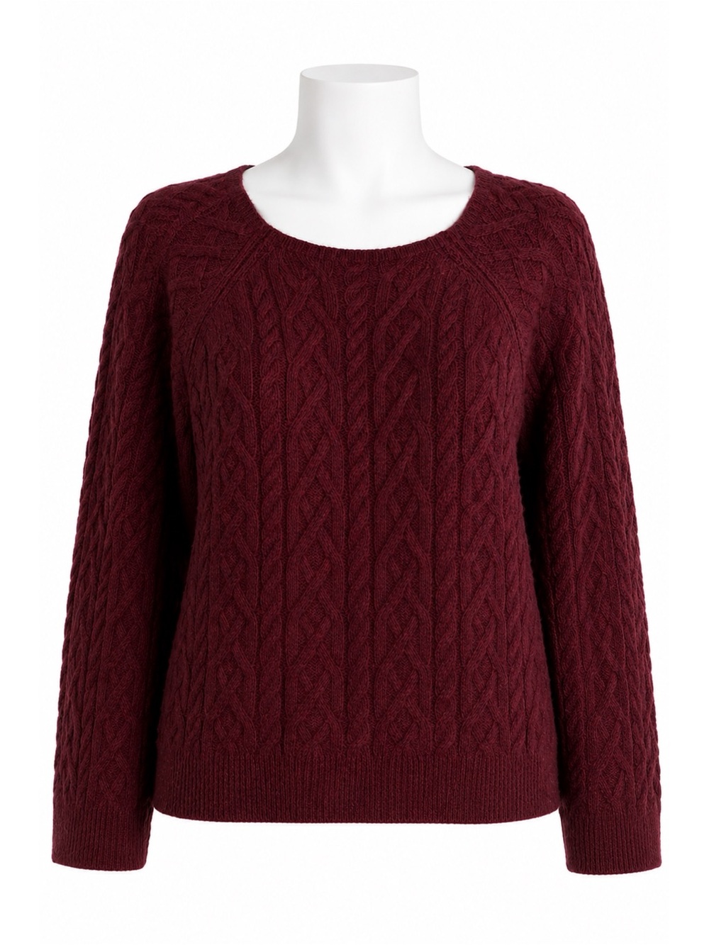 Size XXL Denver Hayes Women’s Maroon Cable Knit‎ Sweater Pullover